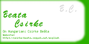 beata csirke business card